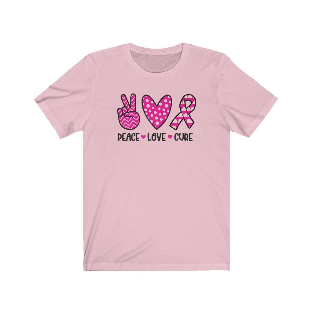 Peace Love Cure | Breast Cancer Awareness T-Shirt