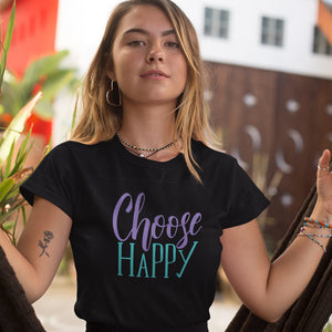 Choose Happy Short-Sleeve Unisex T-Shirt - Alpha Dawg Designs