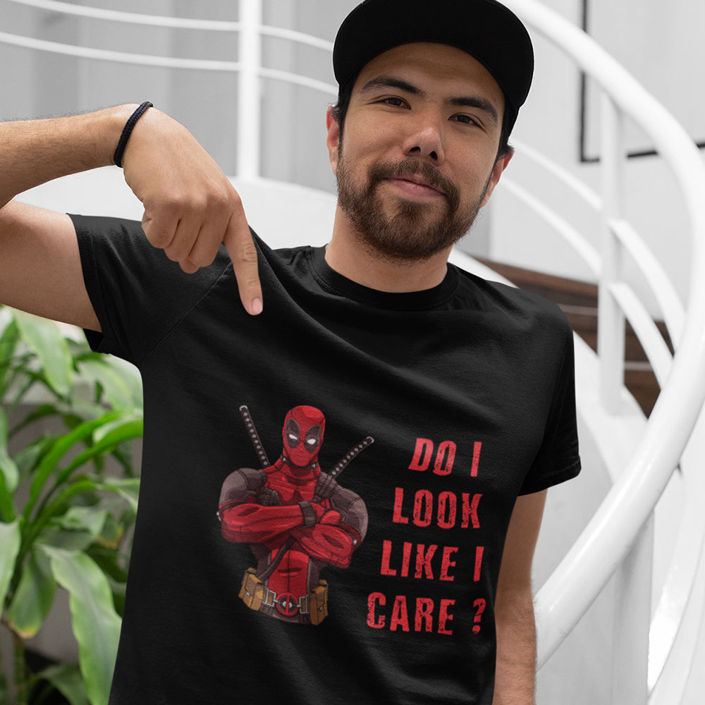 Deadpool I Don't Care Short-Sleeve Tee - Alpha Dawg Designs