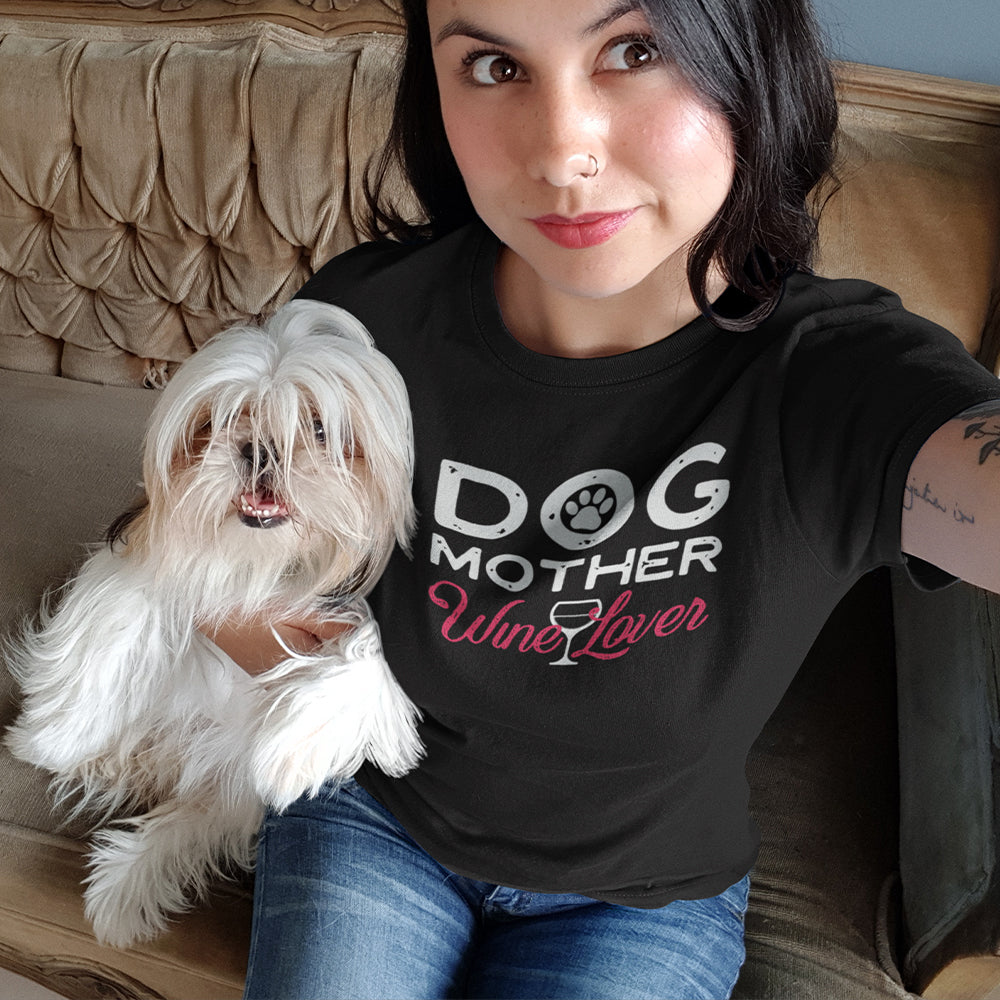 Dog Mother Wine Lover Short-Sleeve T-Shirt - Alpha Dawg Designs
