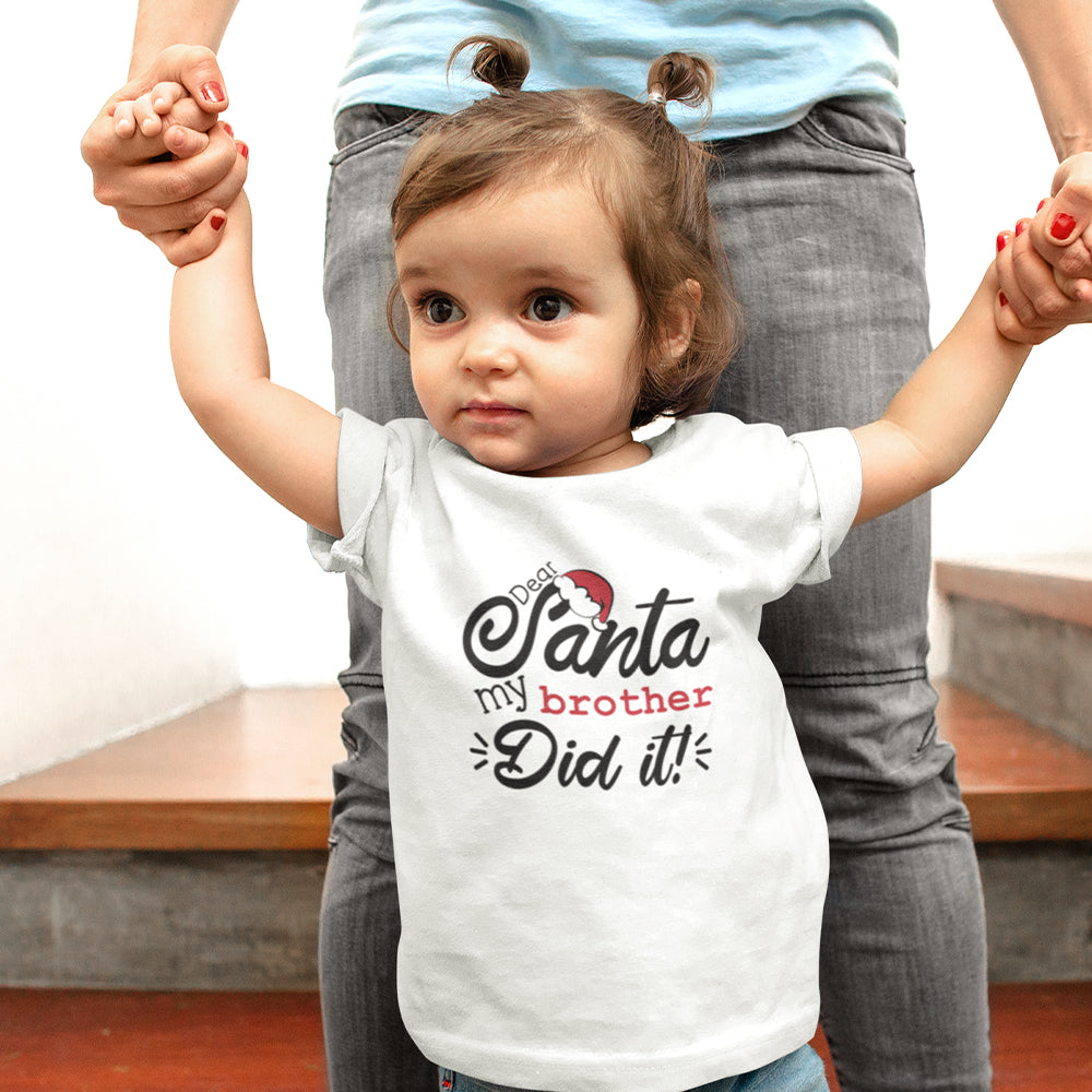 Santa My Brother Did It Toddler Tee | Christmas Shirt - Alpha Dawg Designs