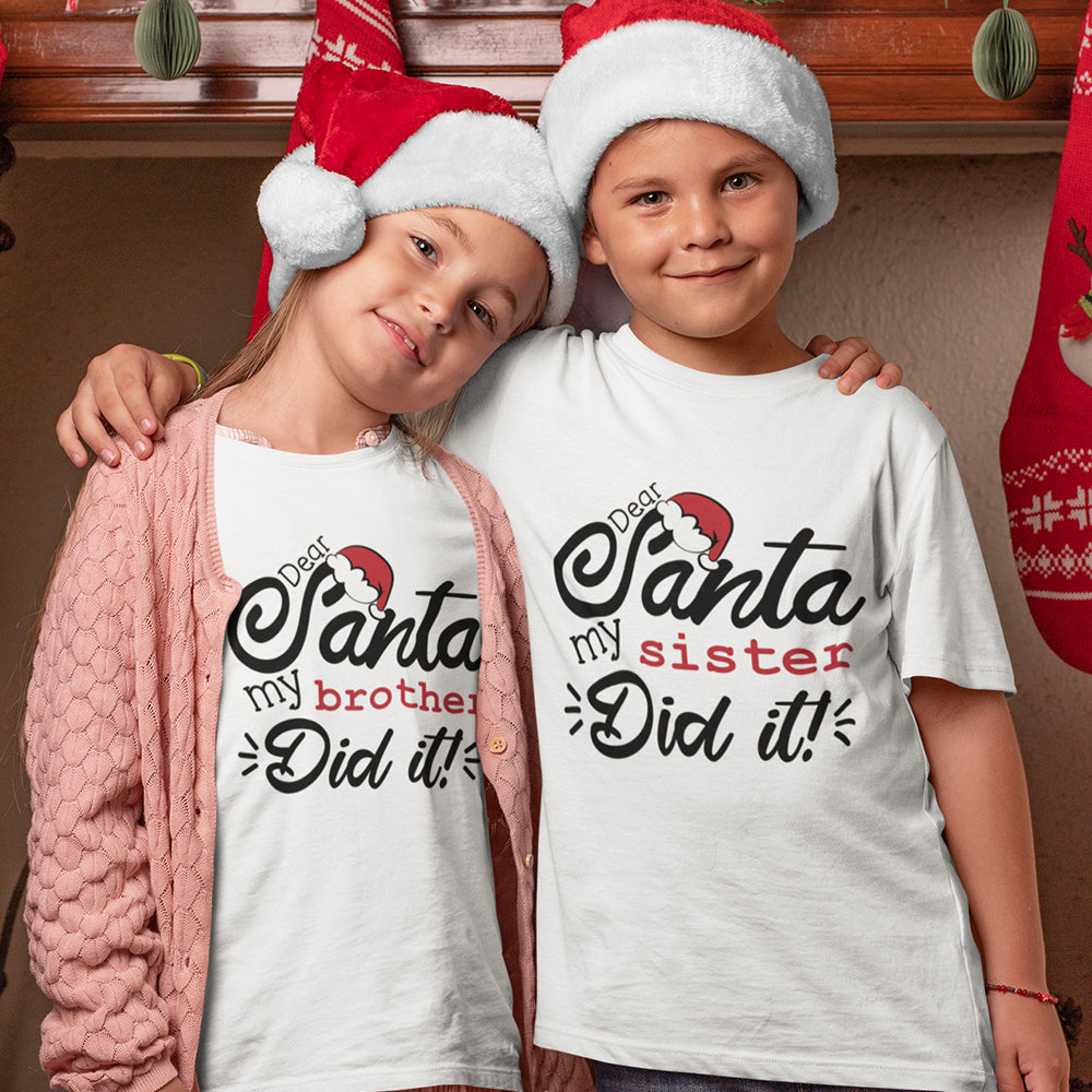 Santa My Brother Did It Kids Tee - Alpha Dawg Designs