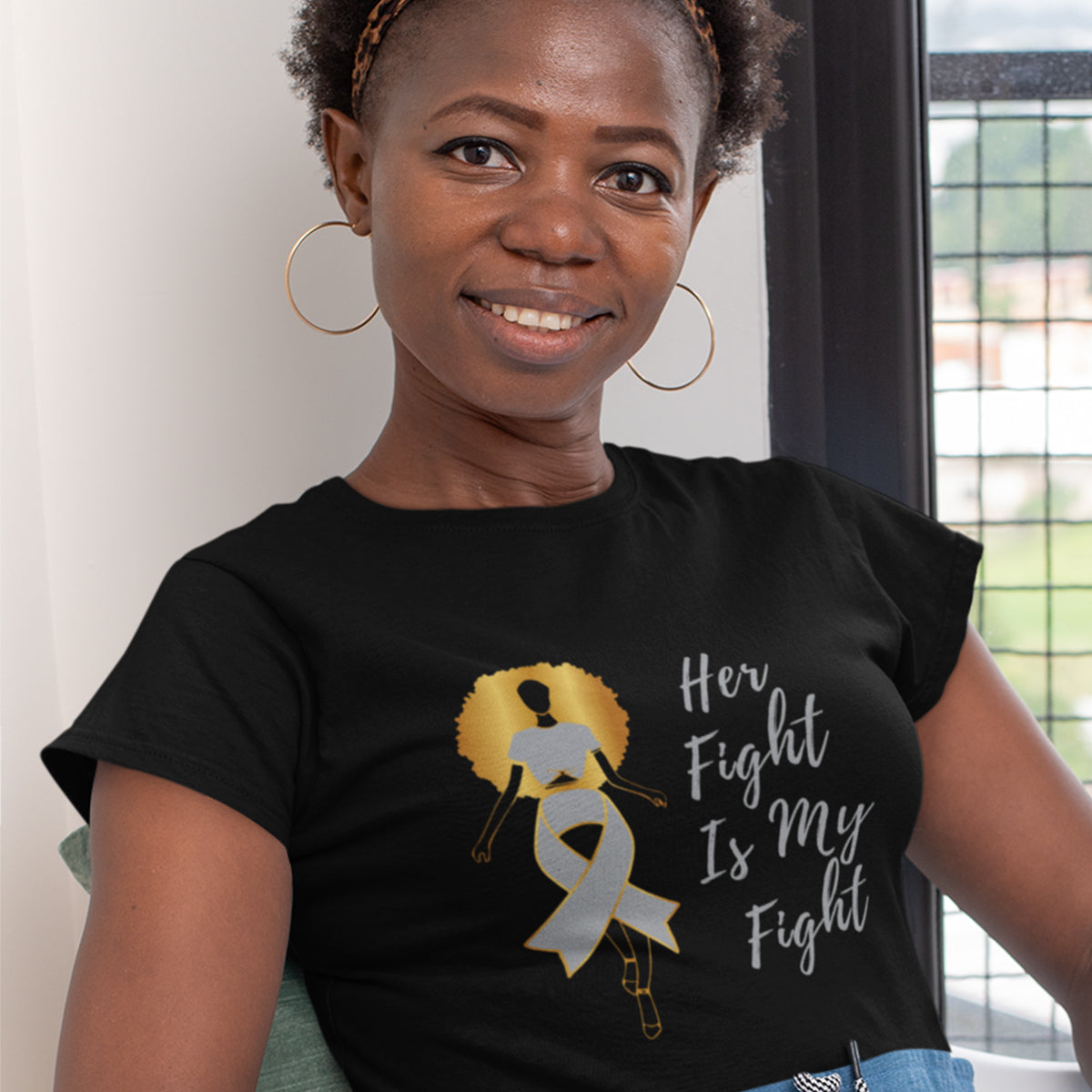 Queen Grey Ribbon 'Her Fight' Tee - Alpha Dawg Designs
