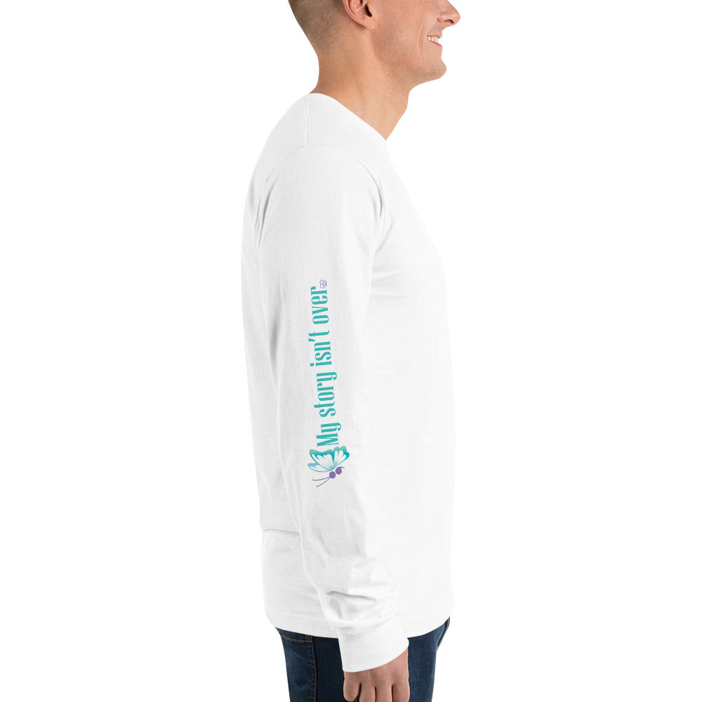 My Story Isn't Over Long Sleeve Tee | Semicolon | Suicide Awareness | Mental Illness Awareness | Domestic Abuse Awareness | Survivor | Lotus - Alpha Dawg Designs