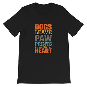 Paw Prints On Your Heart Unisex T-Shirt - Alpha Dawg Designs