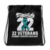 Don't Forget the 22 Drawstring Bag | Military Bag | Veterans Support | PTSD Awareness | Support Our Troops | Mental Health Awareness | Suici - Alpha Dawg Designs