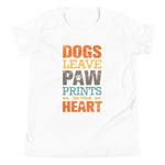 Paw Prints On Your Heart Youth T-Shirt - Alpha Dawg Designs