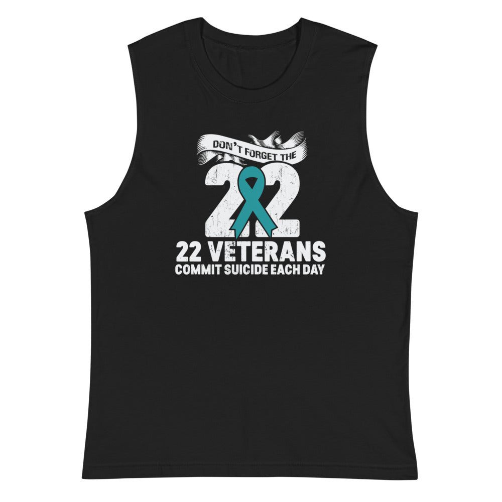 Don't Forget the 22 Muscle Shirt | PTSD Awareness | Support Our Veterans | Suicide Awareness | Suicide Prevention | Military Tee - Alpha Dawg Designs