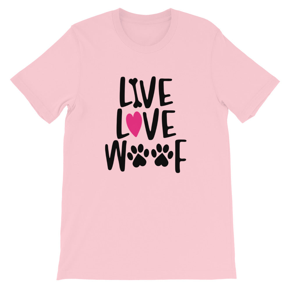 Live Love Woof Unisex T-Shirt - Alpha Dawg Designs