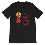 Queen Red Ribbon 'Her Fight' Tee - Alpha Dawg Designs