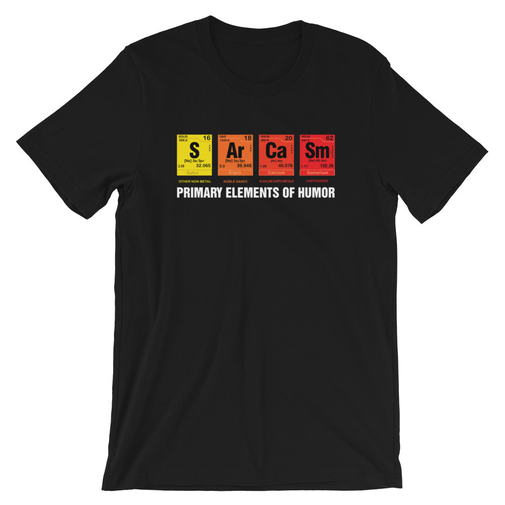 Sarcasm Elements Short-Sleeve Unisex T-Shirt | Funny Tee | Nerdy Tee | Graphic Tee | Popular Tee | Gift Tee | Science Tee - Alpha Dawg Designs