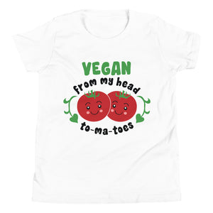 Vegan From My Head Tomatoes Youth T-Shirt - Alpha Dawg Designs