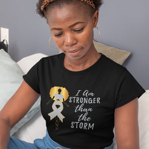 Queen Grey Ribbon 'Stronger Than The Storm' Tee - Alpha Dawg Designs